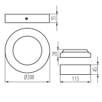 Светильник накладной круглый KANLUX CARSA V2LED 24W-NW-W