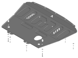 Защита картера двигателя, КПП. 1,5 мм, Сталь. для Lada Vesta 2015-2022, Motodor.52106