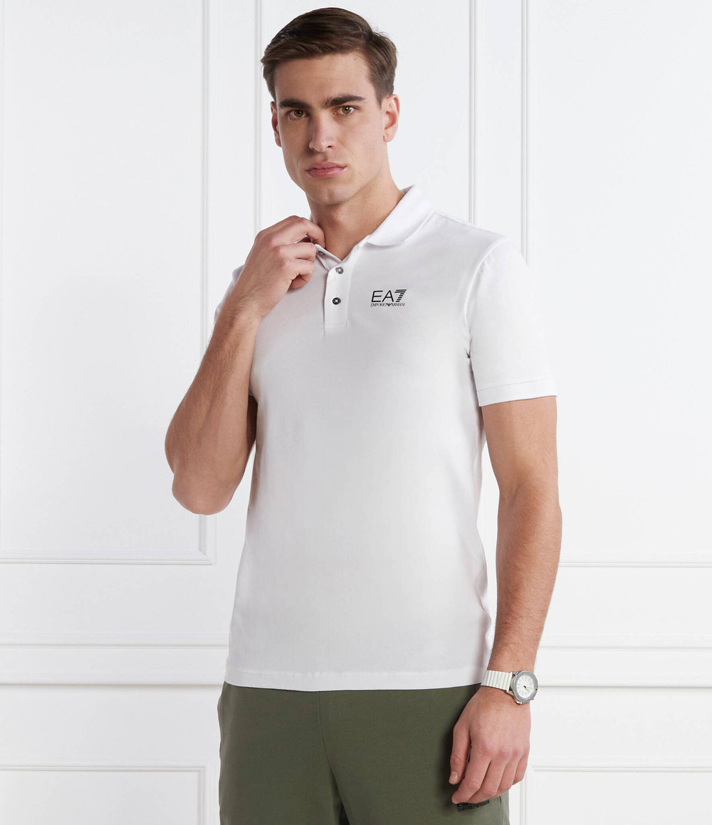 Поло EA7 - белый(3DPF16 PJ03Z)