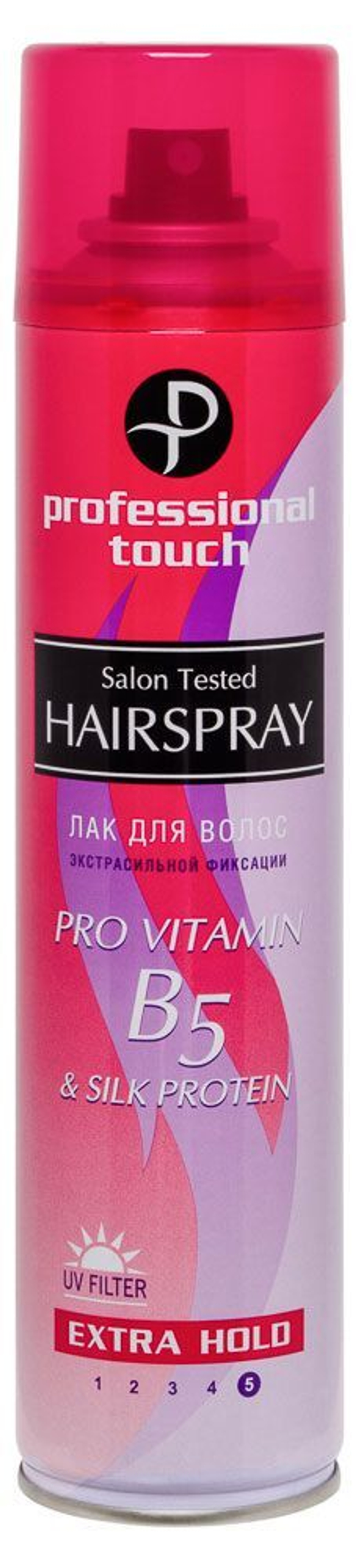 Professional Touch Лак для волос Pro Vitamin B5 & Silk Protein, экстра сильная фиксация, 265 мл