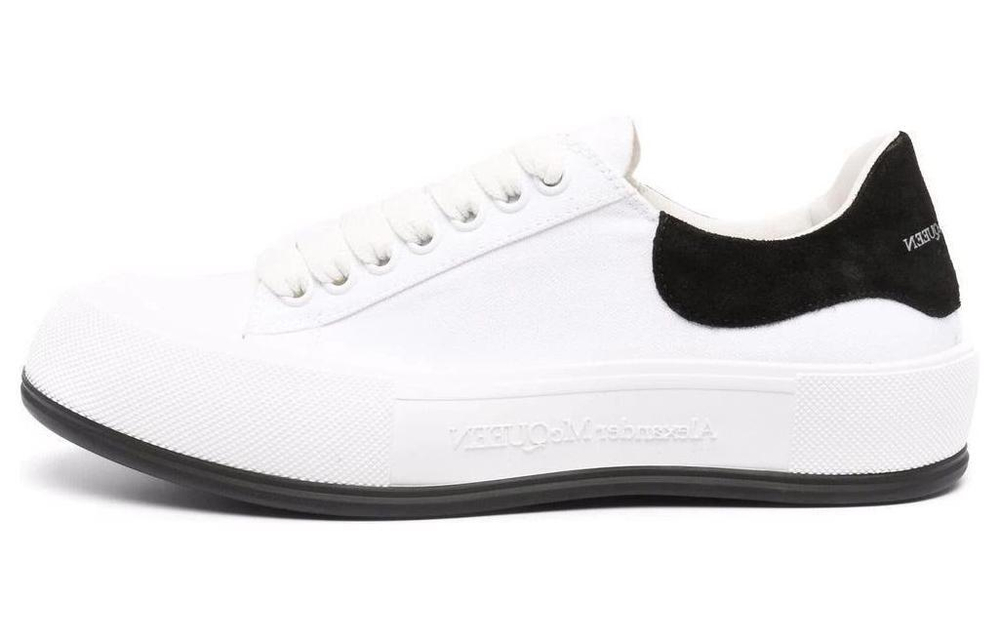 Alexander McQueen Alexander McQueen Deck wear-resistant non-slip low-cut sports fashion sneakers men's white and black