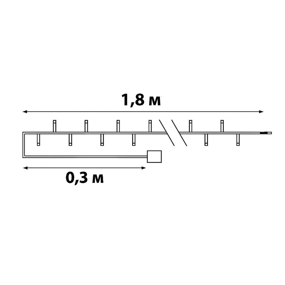 ULD-S1800-010-STB-3AA WARM WHITE IP20 BULBS Гирлянда светодиодная Лампочки. на батарейках 3AA не в-к. 1.8м. 10 светодиодов. Теплый белый свет. Провод прозрачный. TM Uniel