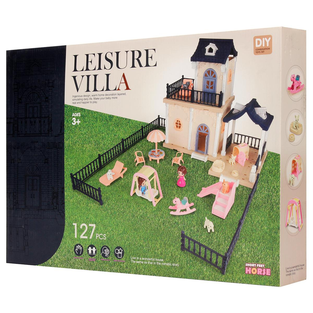 Игрушечный дом для куклы с мебелью и фигурками кор 686-008