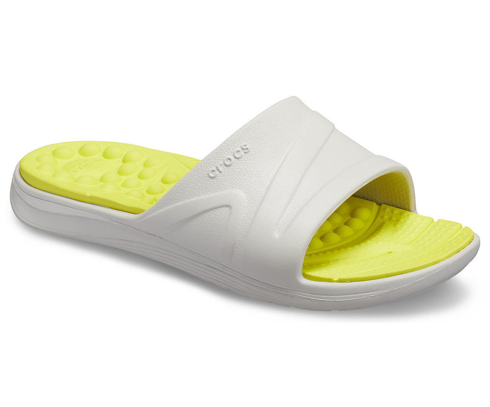 Шлепанцы Crocs Reviva Slide Pearl White/Citrus