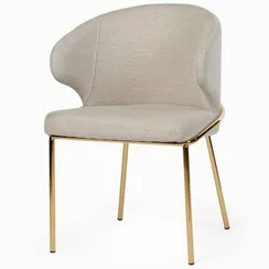 Стул Silva, светло-бежевый, золотые ножки