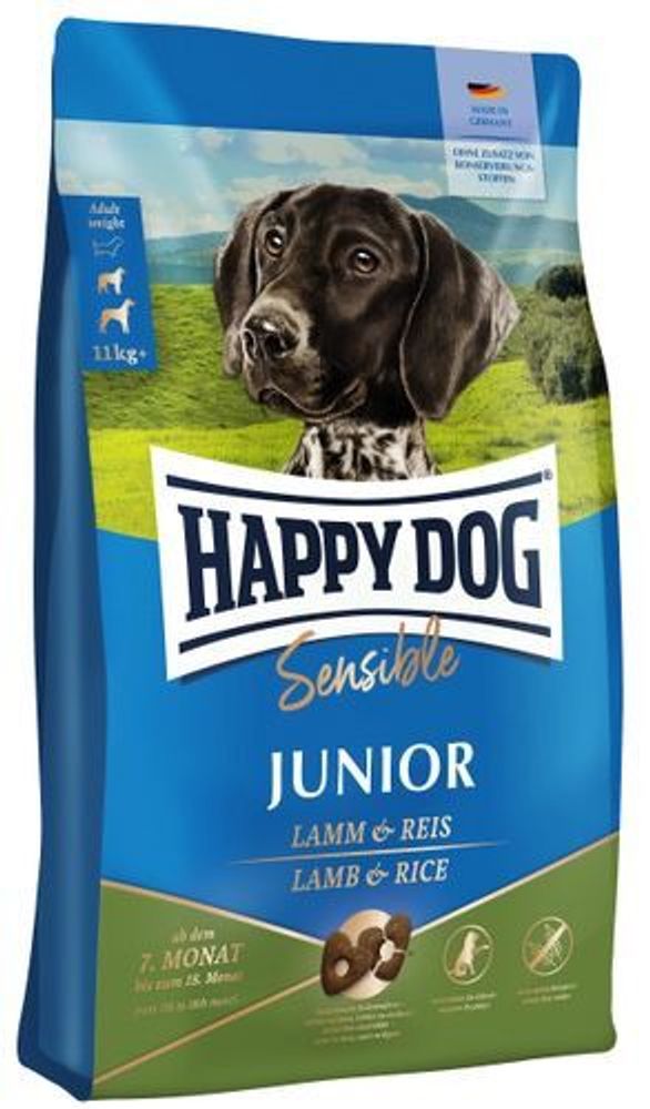 Сухой корм Happy Dog Junior Lamb &amp; Rice для щенков всех пород с 7 месяцев с ягненком и рисом 1 кг