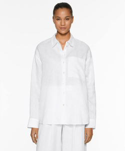 Oysho Льняная рубашка, белый