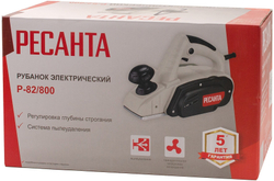 Рубанок электрический Ресанта Р-82/800 (800 Вт, 16000 об/мин, глубина - 2 мм, ширина - 82 мм, 2.6 кг)/ Электрорубанок