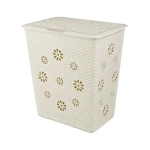 Корзина для белья 60л Плетенка слоновая кость