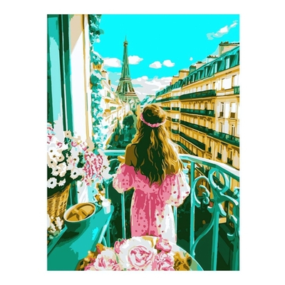 Картина по номерам на картоне 28,5*38см "В городе мечты" (Lori)