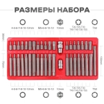 Набор бит 40 предметов DEKECR-V (TORX, SPLINE, HEX) из хромованадиевой стали