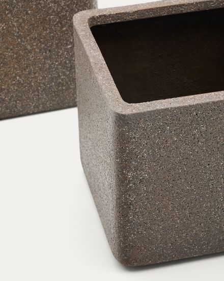 Набор из 2 кашпо Minoa коричневого цвета из песчаника 44 x 44 см