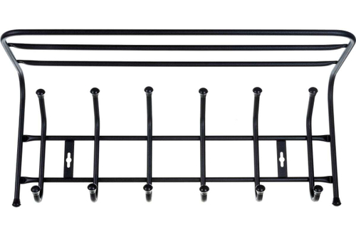 ВЕШАЛКА НАСТЕННАЯ С ПОЛКОЙ NIKA 6 КРЮЧКОВ/МЕТАЛЛ ЧЕРН ВП6/Ч