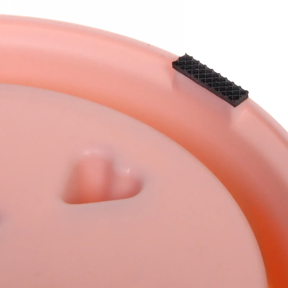 Миска пластиковая для медленного кормления «Колор-Сердечки» 19,5*18*4,3см цвет нежно-розовый