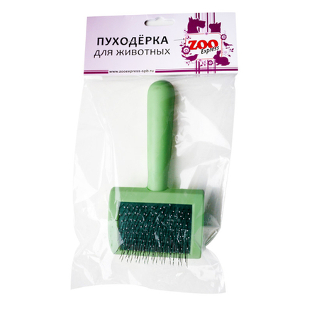 Пуходерка ZOOEXPRESS пластмассовая малая, с каплей - 15х7 см