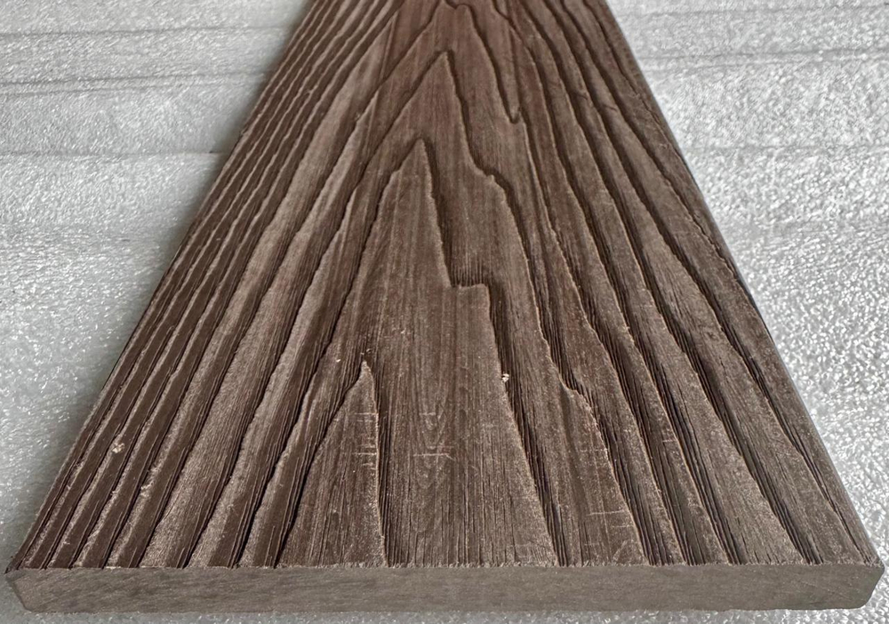 Заборная доска полнотелая двухсторонняя 3D тиснение под дерево 137*10 Цвет Венги