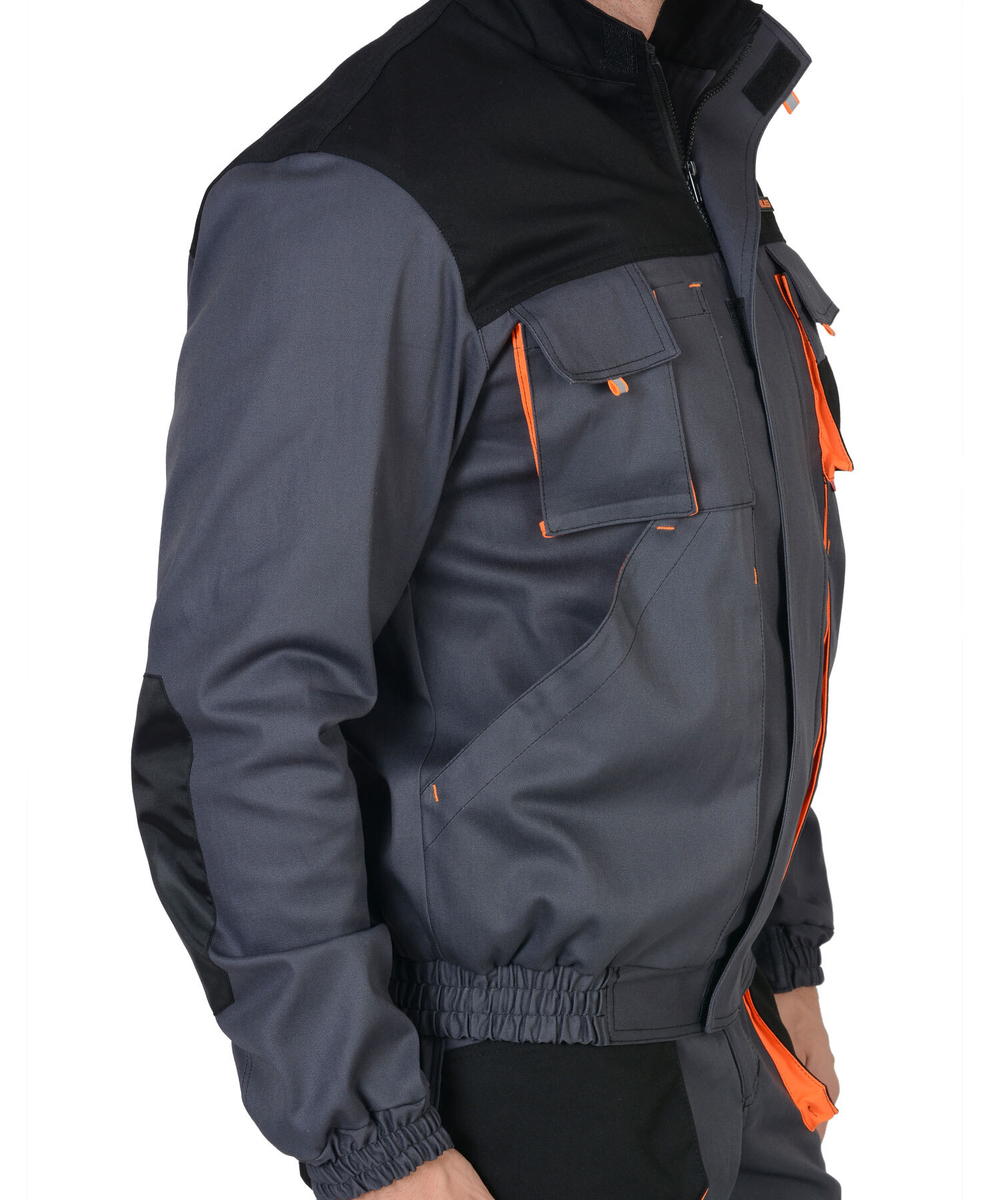 Куртка "МАНХЕТТЕН" т.серый с оранж. и черным тк. мех. стрейч пл. 250 г/кв.м