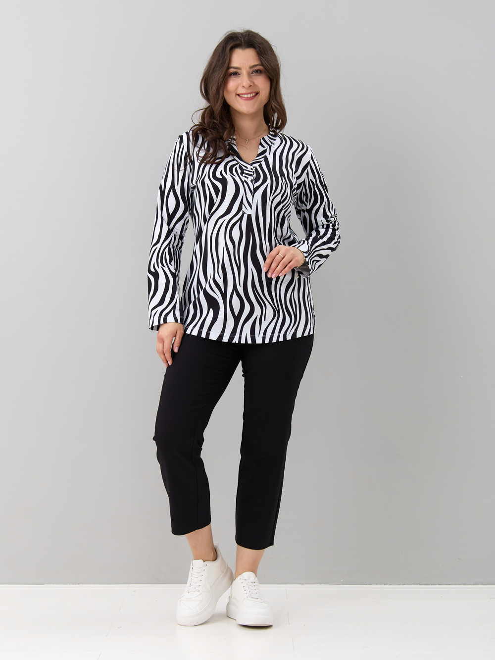 Блузка БЛ-22/белый-крупнаязебра