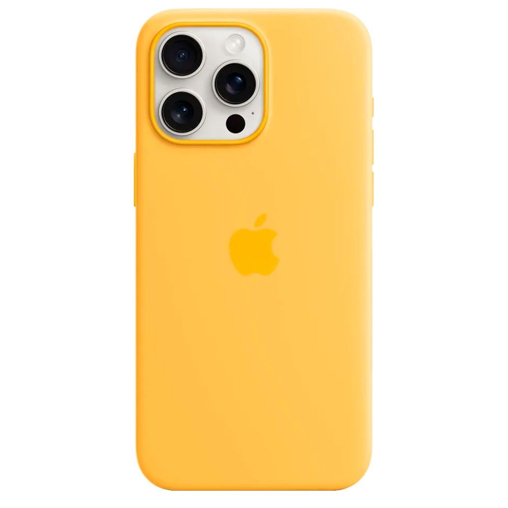 Силиконовый чехол с поддержкой MagSafe Apple Silicone Case для iPhone 15 Pro Max, Sunshine (Лучезарный желтый)