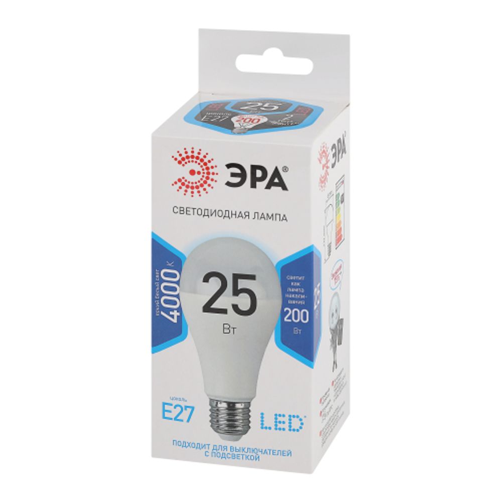 Лампочка светодиодная ЭРА STD LED A65-25W-840-E27 E27 / Е27 25Вт груша нейтральный белый свет