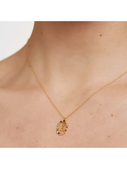 Колье Буква E серебро 925 пробы покрытое золотом