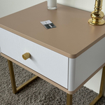 Тумба прикроватная на ножках ROYAL 5301 эко (Макиато-Золото-р.золото)