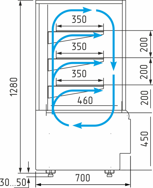 Кондитерская витрина Carboma KC70 VV 0,6-1 STANDARD 0430
