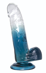 Прозрачно-синий фаллоимитатор Avy - 20 см. (Цвет: синий)