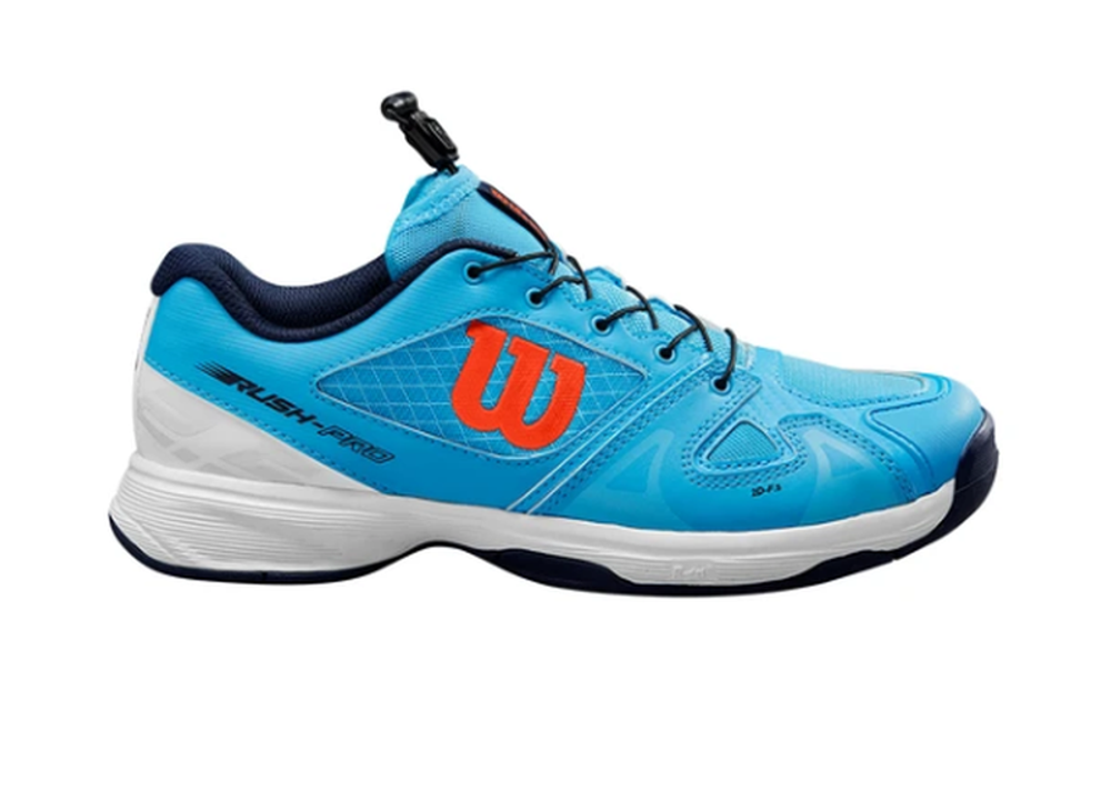 детские Кроссовки теннисные Wilson Rush Pro Junior QL - bonnie blue/white/tangerine tango