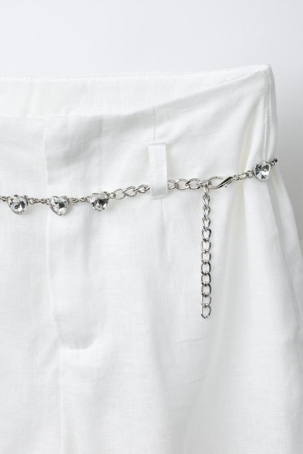 ZARA ЛЬНЯНЫЕ БРЮКИ, БЕЛЫЙ