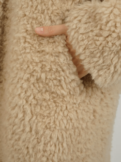 Шуба чебурашка искусственная тедди, бежевая, SilverFox