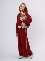 Брюки лампас бордо