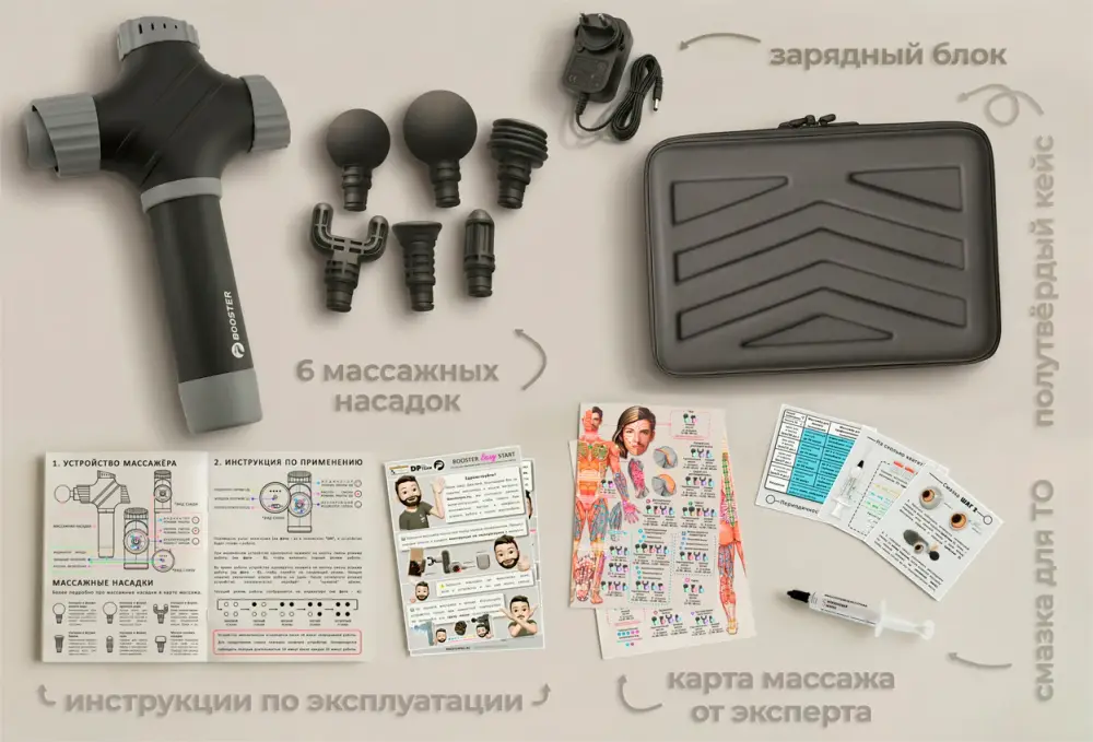 перкуссионный массажёр Booster A2 комплект