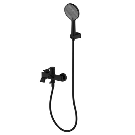 AQM6412MB Asti Смеситель для ванны однорычажный, с душевым набором, 3 режима, Черный матовый