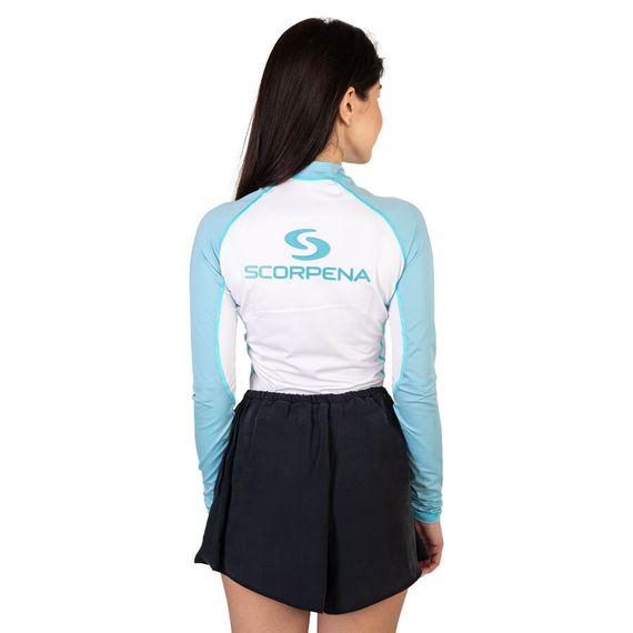 Гидрофутболка-рашгард женская Scorpena REEF белый/голубой