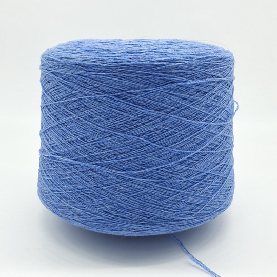 Пряжа Zegna Baruffa KENT 2/18 (100% мериносовая шерсть кардная), 900м/100гр, ярко-голубой меланж