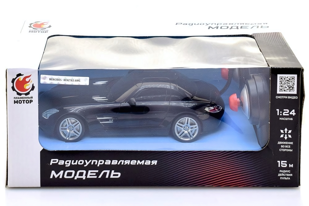 Машина на Р/У 1:24 Mercedes-Benz SLS AMG, черн.870507