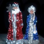 Светодиодные фигуры "Дед Мороз и Снегурочка серия Искристые"