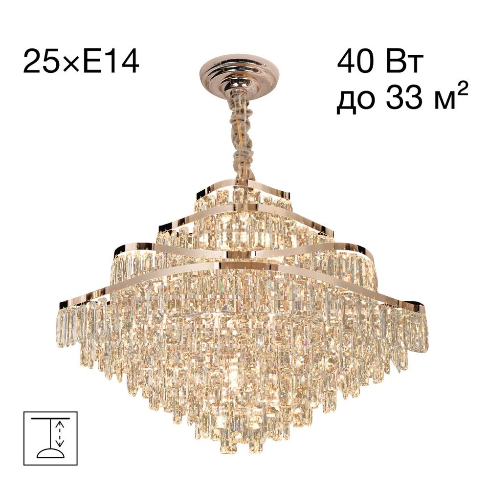 Citilux NAIAD CL315192 Люстра хрустальная подвесная Золото