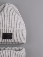 Шапка для мальчика со снудом демисезонная серая