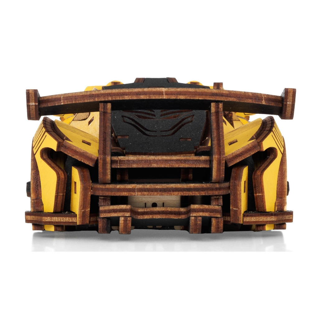 Деревянный конструктор Гоночный автомобиль (желтый) (EWA)