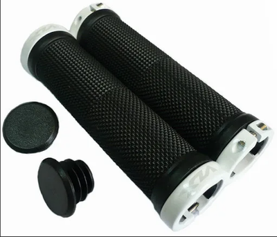 Грипсы 130мм, с двумя белыми lock-on, аналог Token. VLX лого, инд. уп.VLX-G01