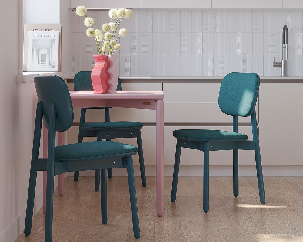 Стул Saga, рогожка, сине-зеленый