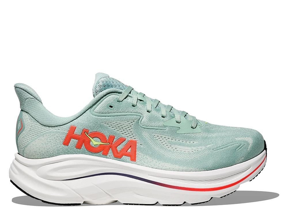 Мужские беговые кроссовки Hoka Clifton 10 M зелёно-оранжевые