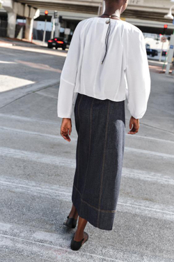 ZARA ДЖИНСОВАЯ ЮБКА Z1975 МИДИ С ПОЯСОМ, СИНИЙ