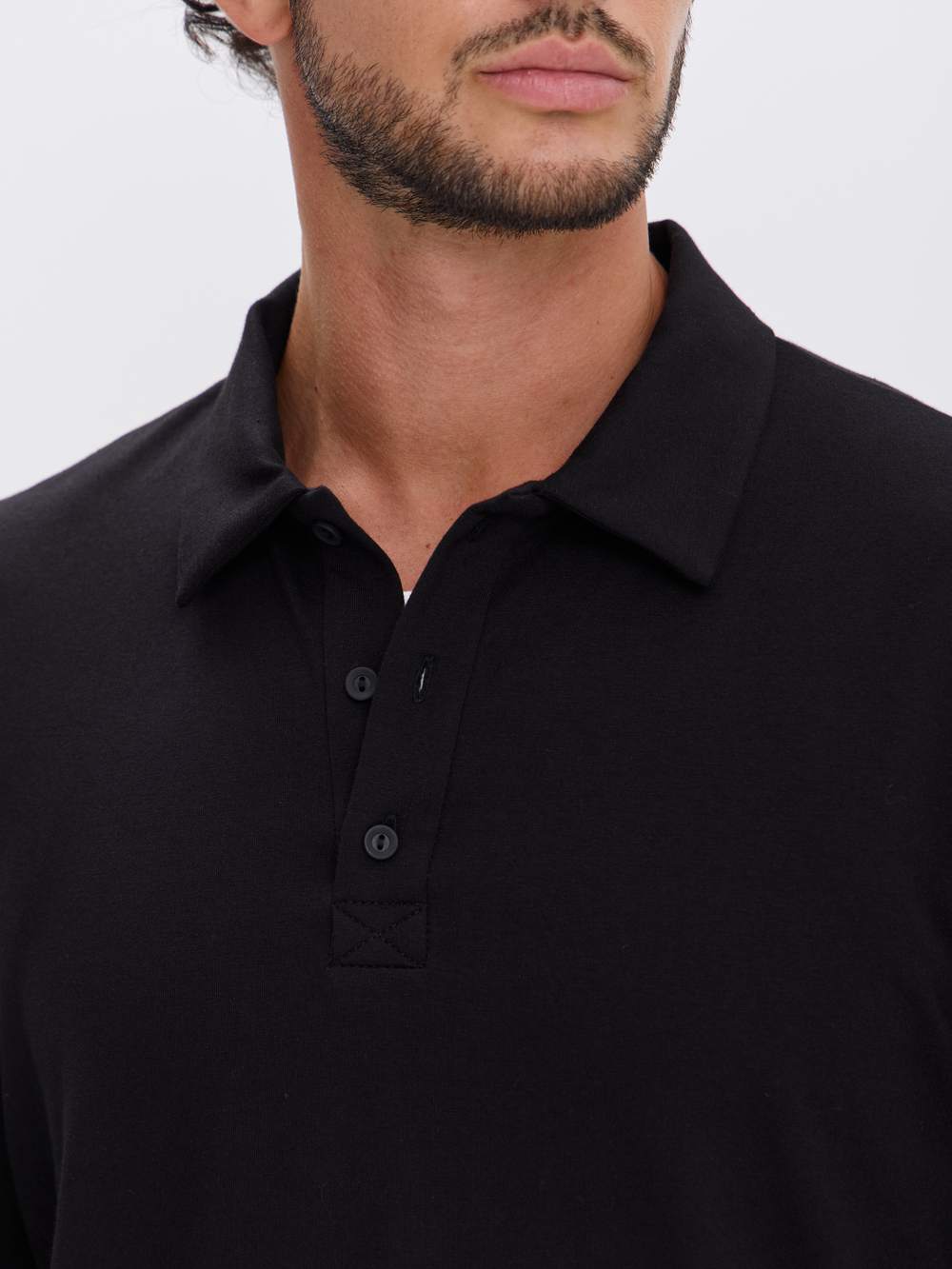 Повседневный базовый лонгслив поло