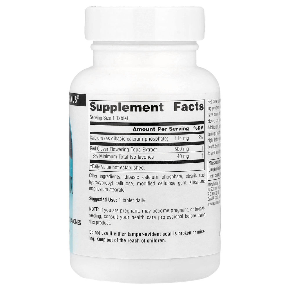 Source Naturals, экстракт красного клевера, 500 мг, 60 таблеток