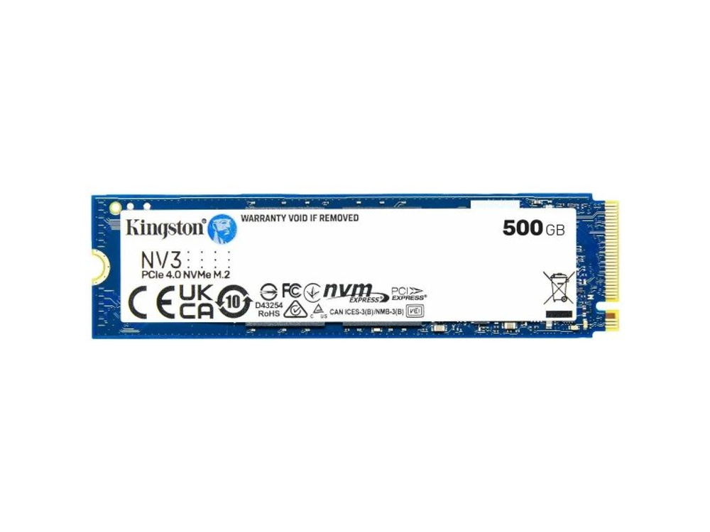 SSD накопитель Kingston SNV3S/500G 500ГБ, M.2 2280, PCIe 4.0 x4, NVMe [SNV3S/500G]