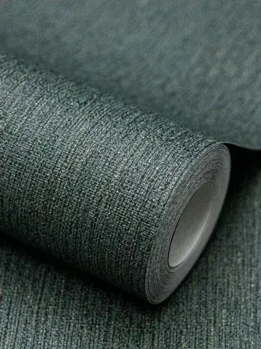 Обои винил горячего тиснения, моющиеся на флизелиновой основе Marvig Modish 1.06м х 10.05м, однотонный темно-зеленый