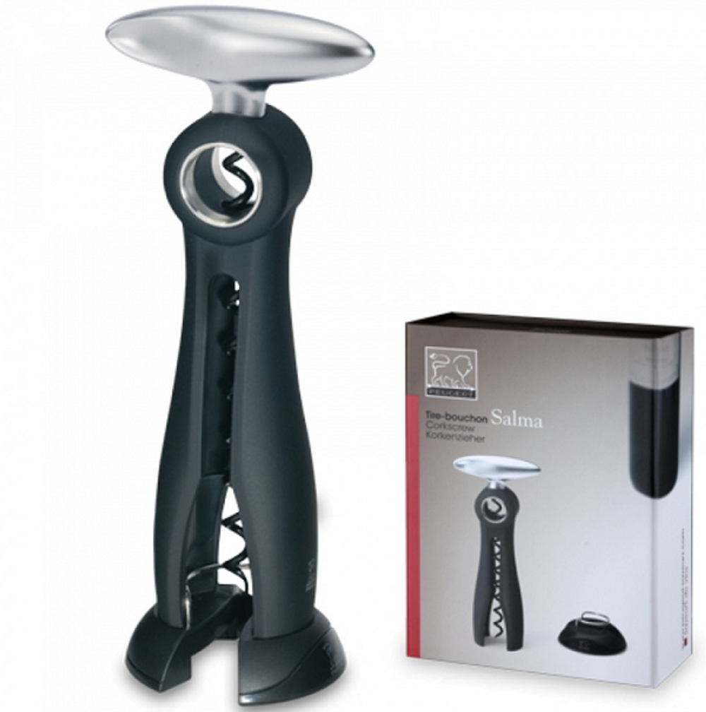 SALMA - Штопор с обрезателем фольги, черный (corkscrew)